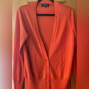 🎉HP🎉SWEATER Jones New York V Neck Orange Cardigan Rayon nylon Size OX